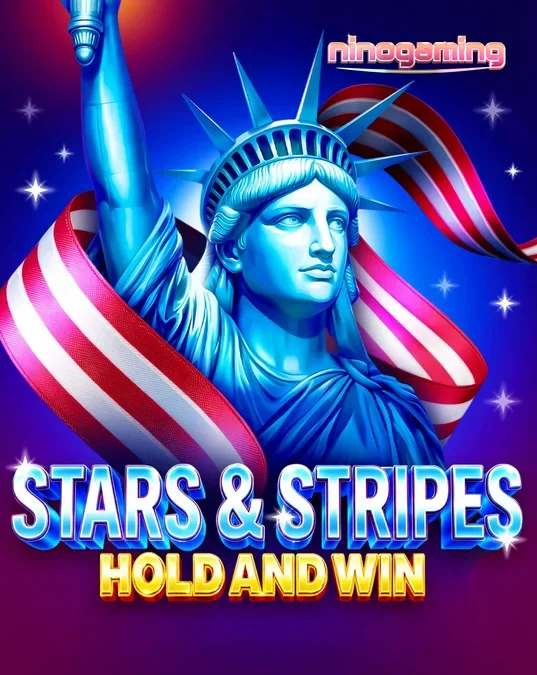 Stars & Stripes Hold and Win slot machine interface na may makulay na fireworks at American theme.